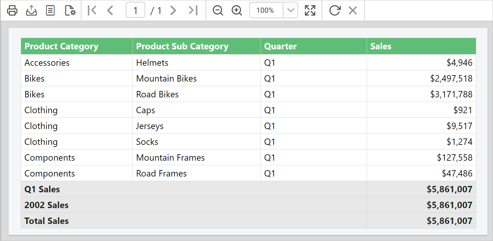 Filter dialog