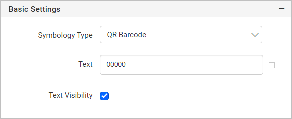 Barcode item with properties view