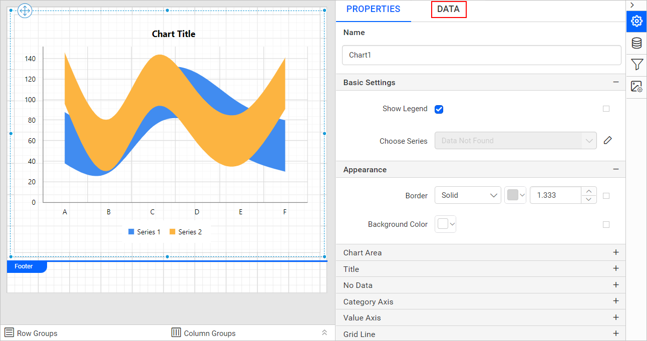 Chart properties pane