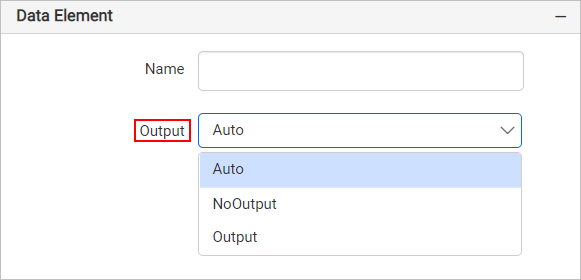 Data element output property