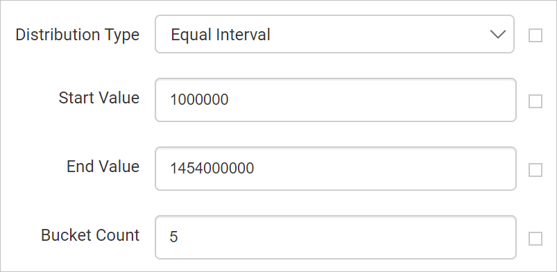 Specify start and end value