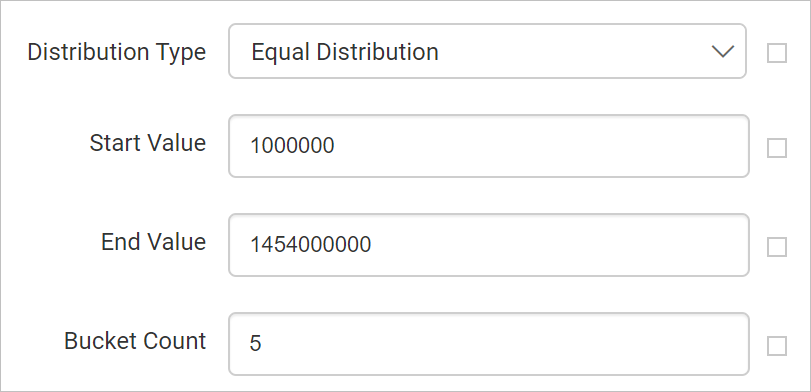 Specify start and end value