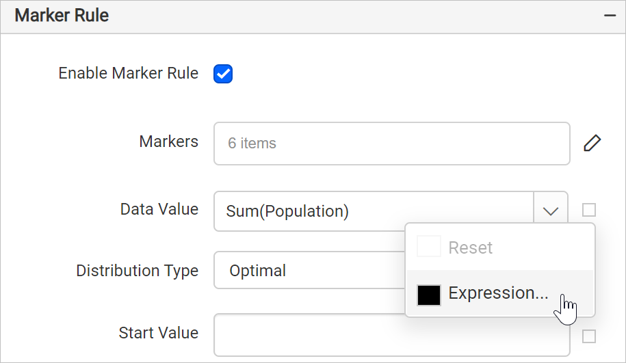 Map data value