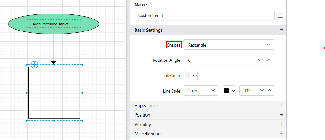 Change the shape type
