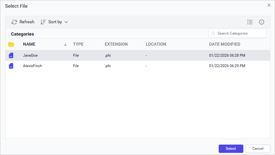 Digital ID file Browsing