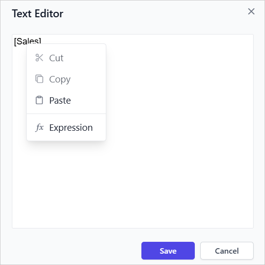 Text editor dialog