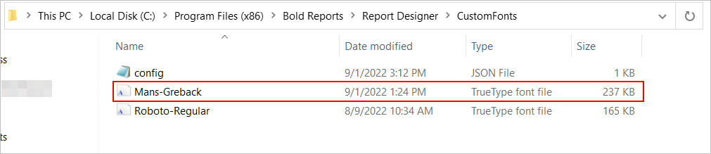Place Custom Fonts