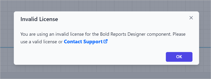 Licensing error message